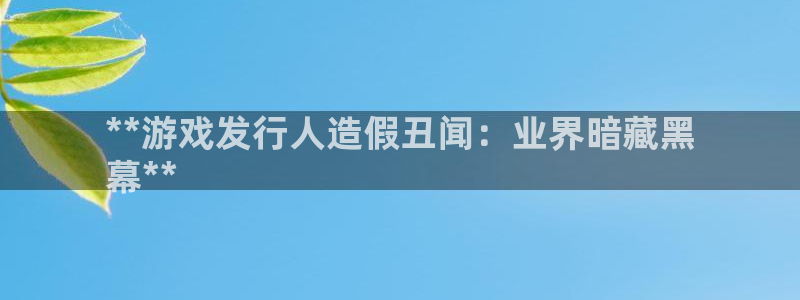 新宝gg最新更新内容与历史回顾：**游戏发行人造假丑闻：业界暗藏黑
幕**